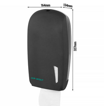 AIR-WOLF | Dozownik papieru toaletowego - do 500 pojedynczych arkuszy - tworzywo ABS - antracytowy - Prime Gastro