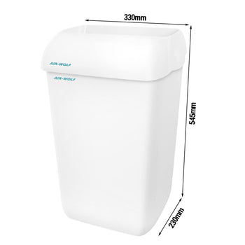 AIR-WOLF | Pojemnik na odpady z pokrywą - 23 litry - ABS plastik - biały - Prime Gastro