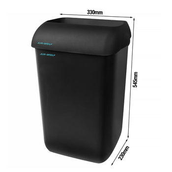 AIR-WOLF | Pojemnik na odpady z pokrywą - 23 litry - ABS plastik - antracytowy - Prime Gastro
