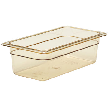 (6 szt.) CAMBRO | H-PAN™ - Żaroodporne pojemniki GN 1/3 - Bursztynowy - Głębokość 100 mm - Prime Gastro