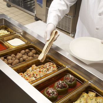 (6 szt.) CAMBRO | H-PAN™ - Żaroodporne pojemniki GN 1/3 - Bursztynowy - Głębokość 100 mm - Prime Gastro