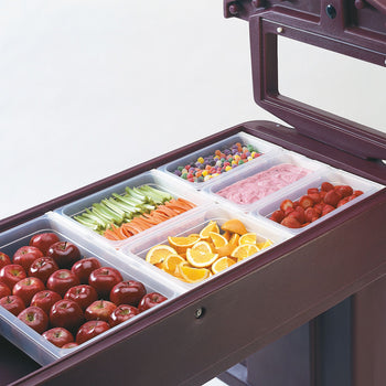 (6 sztuk) CAMBRO | Pojemniki GN z polipropylenu 1/3 - mleczne - wysokość: 100 mm - Prime Gastro