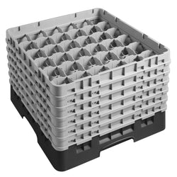 CAMBRO | CAMRACK® - kosz do mycia szklanek 1/1 z 6 przedłużkami - 500x500mm - 36 przegródek - Czarny