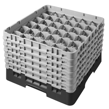 CAMBRO | CAMRACK® - kosz do mycia szklanek 1/1 z 6 przedłużkami - 500x500mm - 36 przegródek - Czarny - Prime Gastro