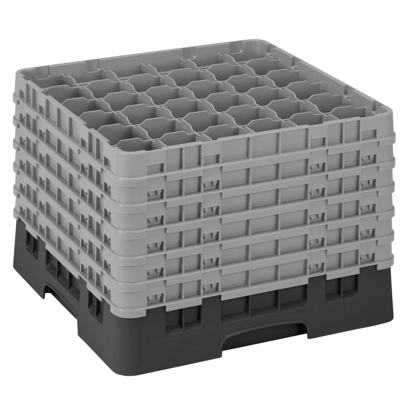 CAMBRO | CAMRACK® - kosz do mycia szklanek 1/1 z 6 przedłużkami - 500x500mm - 36 przegródek - Czarny
