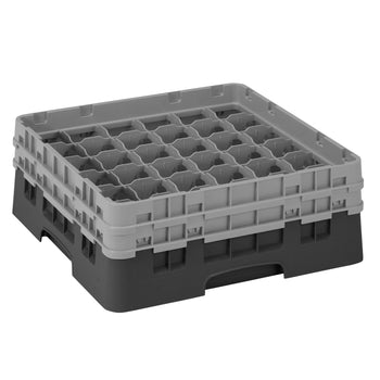 CAMBRO | CAMRACK® - kosz do mycia szklanek 1/1 z 2 przedłużkami - 500x500mm - 36 przegródek - Czarny - Prime Gastro