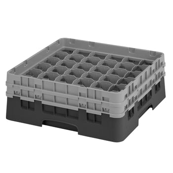 CAMBRO | CAMRACK® - kosz do mycia szklanek 1/1 z 2 przedłużkami - 500x500mm - 36 przegródek - Czarny - Prime Gastro