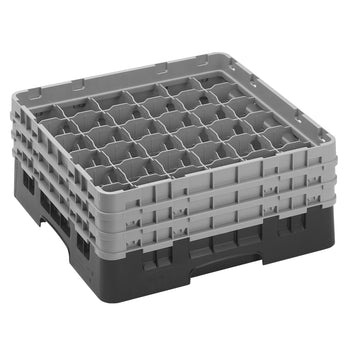 CAMBRO | CAMRACK® - kosz do mycia szklanek 1/1 z 3 przedłużkami - 500x500mm - 36 przegródek - Czarny - Prime Gastro