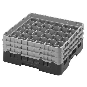 CAMBRO | CAMRACK® - kosz do mycia szklanek 1/1 z 3 przedłużkami - 500x500mm - 36 przegródek - Czarny - Prime Gastro