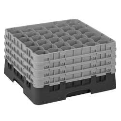 CAMBRO | CAMRACK® - kosz do mycia szklanek 1/1 z 4 przedłużkami - 500x500mm - 36 przegródek - Czarny