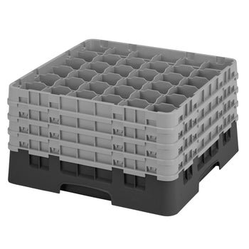 CAMBRO | CAMRACK® - kosz do mycia szklanek 1/1 z 4 przedłużkami - 500x500mm - 36 przegródek - Czarny - Prime Gastro