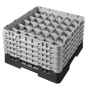CAMBRO | CAMRACK® - kosz do mycia szklanek 1/1 - 36 przegródek - z 5 przedłużkami - 500x500mm - Czarny - Prime Gastro