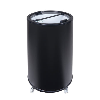 GASTRO-COOL | Chłodziarka imprezowa / pojemnik chłodniczy - 41 litrów - szklana pokrywa & kółka - czarna - Prime Gastro