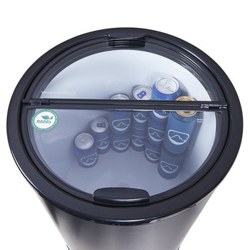 GASTRO-COOL | Chłodziarka imprezowa / pojemnik chłodniczy - 41 litrów - szklana pokrywa & kółka - czarna - Prime Gastro