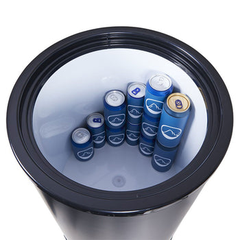 GASTRO-COOL | Chłodziarka imprezowa / pojemnik chłodniczy - 41 litrów - szklana pokrywa & kółka - czarna - Prime Gastro