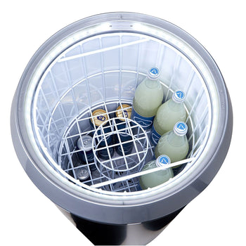 GASTRO-COOL | Chłodziarka imprezowa / pojemnik chłodniczy - 71 litrów - szklana pokrywa & kółka - czarna - Prime Gastro