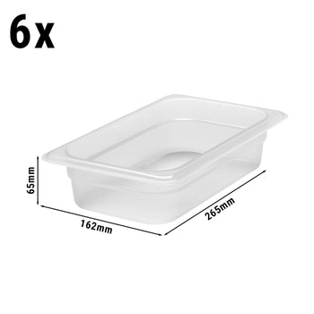 (6 sztuk) CAMBRO | Pojemniki GN z polipropylenu 1/4 - mleczne - wysokość: 65 mm - Prime Gastro