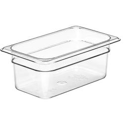 (6 sztuk) CAMBRO | CAMWEAR® - Pojemnik GN 1/4 z poliwęglanu - Przezroczysty - Głębokość: 100 mm
