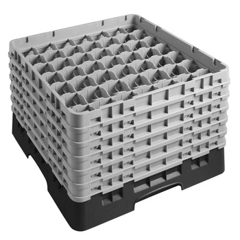 CAMBRO | CAMRACK® - kosz do mycia szklanek 1/1 - 49 przegródek - z 6 przedłużkami - 500x500mm - Czarny - Prime Gastro