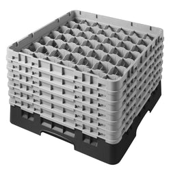 CAMBRO | CAMRACK® - kosz do mycia szklanek 1/1 - 49 przegródek - z 6 przedłużkami - 500x500mm - Czarny