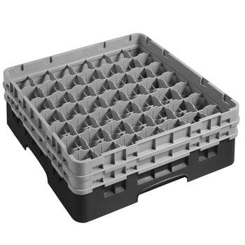 CAMBRO | CAMRACK® - kosz do mycia szklanek 1/1 - 49 przegródek - z 2 przedłużkami - 500x500mm - Czarny - Prime Gastro