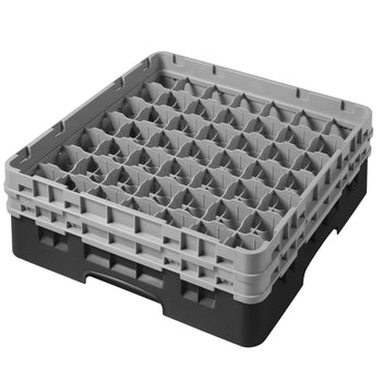 CAMBRO | CAMRACK® - kosz do mycia szklanek 1/1 - 49 przegródek - z 2 przedłużkami - 500x500mm - Czarny - Prime Gastro
