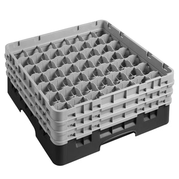 CAMBRO | CAMRACK® - kosz do mycia szklanek 1/1 - 49 przegródek - z 3 przedłużkami - 500x500mm - Czarny - Prime Gastro