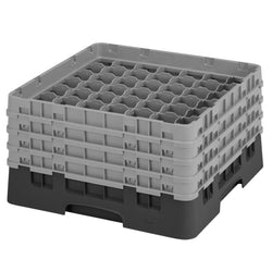 CAMBRO | CAMRACK® - kosz do mycia szklanek 1/1 - 49 przegródek - z 4 przedłużkami - 500x500mm - Czarny