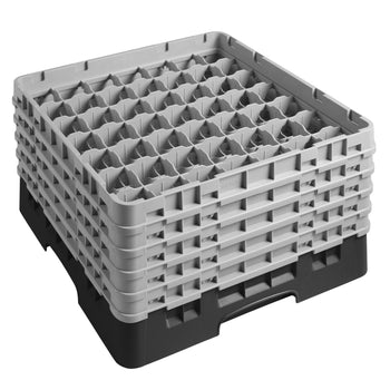CAMBRO | CAMRACK® - kosz do mycia szklanek 1/1 - 49 przegródek - z 5 przedłużkami - 500x500mm - Czarny - Prime Gastro
