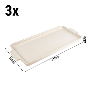 (3 sztuki) PEUGEOT | APPOLIA - Ceramiczny talerz do serwowania - Ecru - 400mm - Prime Gastro