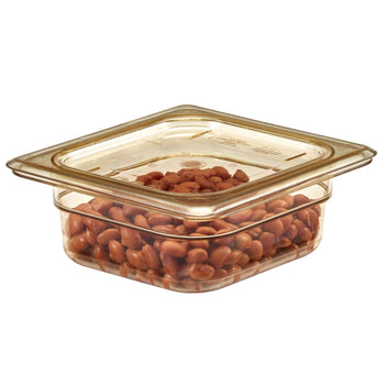 (6 szt.) CAMBRO | H-PAN™ - Żaroodporne płaskie pokrywki GN 1/6 - Bursztynowe - Prime Gastro