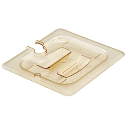 (6 szt.) CAMBRO | H - PAN™ - Żaroodporne pokrywki GN 1/6 - z wycięciem i uchwytem - bursztynowe