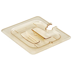 (6 szt.) CAMBRO | H - PAN™ - Żaroodporne pokrywki GN 1/6 - z wycięciem i uchwytem - bursztynowe