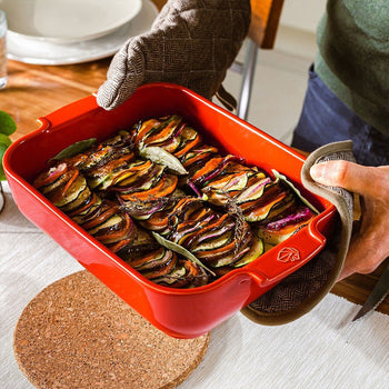 (6 sztuk) PEUGEOT | APPOLIA - Naczynie ceramiczne do zapiekania - prostokątne - czerwone -220mm - Prime Gastro