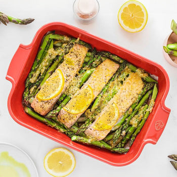 (6 sztuk) PEUGEOT | APPOLIA - Naczynie ceramiczne do zapiekania - prostokątne - czerwone -220mm - Prime Gastro