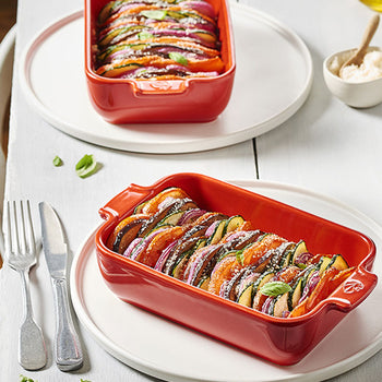 (6 sztuk) PEUGEOT | APPOLIA - Naczynie ceramiczne do zapiekania - prostokątne - czerwone -220mm - Prime Gastro