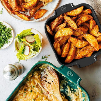 (6 sztuk) PEUGEOT | APPOLIA - Naczynie ceramiczne do zapiekania - kwadratowe - łupkowo-szare - 180mm - Prime Gastro