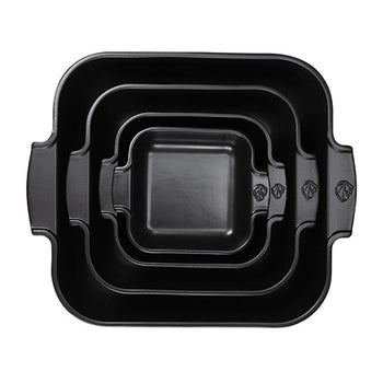 (6 sztuk) PEUGEOT | APPOLIA - Naczynie ceramiczne do zapiekania - kwadratowe - satynowe czarne - 180mm - Prime Gastro