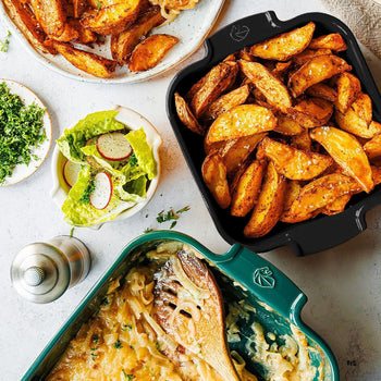 (6 sztuk) PEUGEOT | APPOLIA - Naczynie ceramiczne do zapiekania - kwadratowe - satynowe czarne - 180mm - Prime Gastro