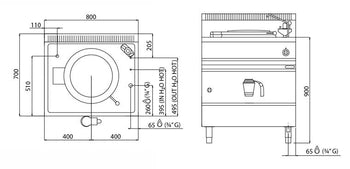 Gazowy kocioł warzelny - 55 litrów - 15,5 kW - Ogrzewanie pośrednie - Prime Gastro