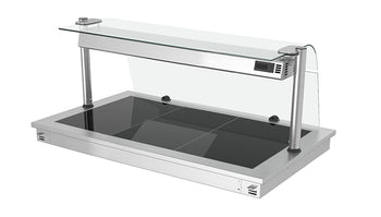 Płyta grzewcza wbudowana - 1,1m - 3x GN 1/1 - ze szklaną ochroną przed kaszlem - Prime Gastro