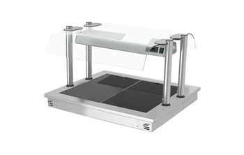 Płyta grzewcza wbudowana - 0,8m - 2x GN 1/1 - ze szklaną ochroną przed kaszlem - Prime Gastro