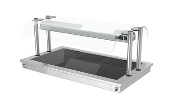 Płyta grzewcza wbudowana - 1,1m - 3x GN 1/1 - ze szklaną ochroną przed kaszlem - Prime Gastro