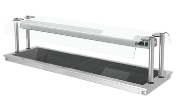 Płyta grzewcza wbudowana - 2,1m - 6x GN 1/1 - ze szklaną ochroną przed kaszlem - Prime Gastro