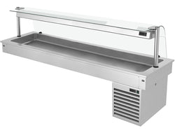 Wanna chłodnicza wbudowana - 2,1m - +2 ~ +8 °C - 6x GN 1/1 - ze szklaną ochroną przed kaszlem
