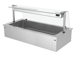 Wbudowana wanna do ekspozycji na lodzie - 1,8m - 5x GN 1/1 - ze szklaną ochroną przed kaszlem
