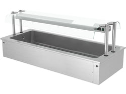Wbudowana wanna do ekspozycji na lodzie - 2,1m - 6x GN 1/1 - ze szklaną ochroną przed kaszlem