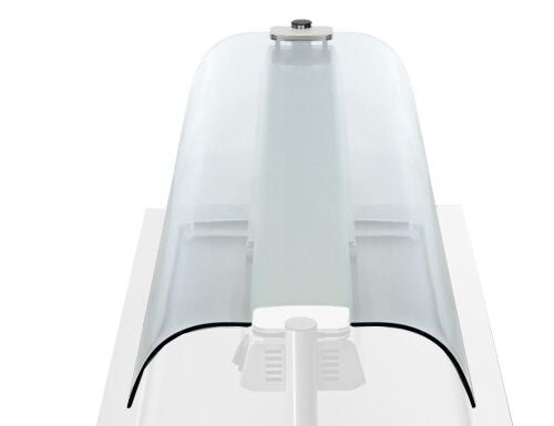 Dwustronna szklana ochrona przed kaszlem do lady wbudowany - 1,8 m