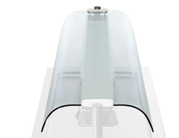 Dwustronna szklana ochrona przed kaszlem do lady wbudowany - 2,1 m - Prime Gastro