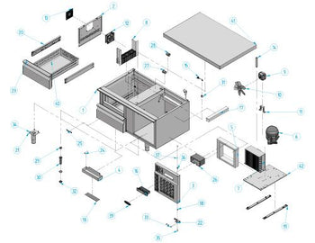 Podstawa chłodnicza PREMIUM PLUS - 1000 mm - 100 litrów - 2 szuflady - Prime Gastro